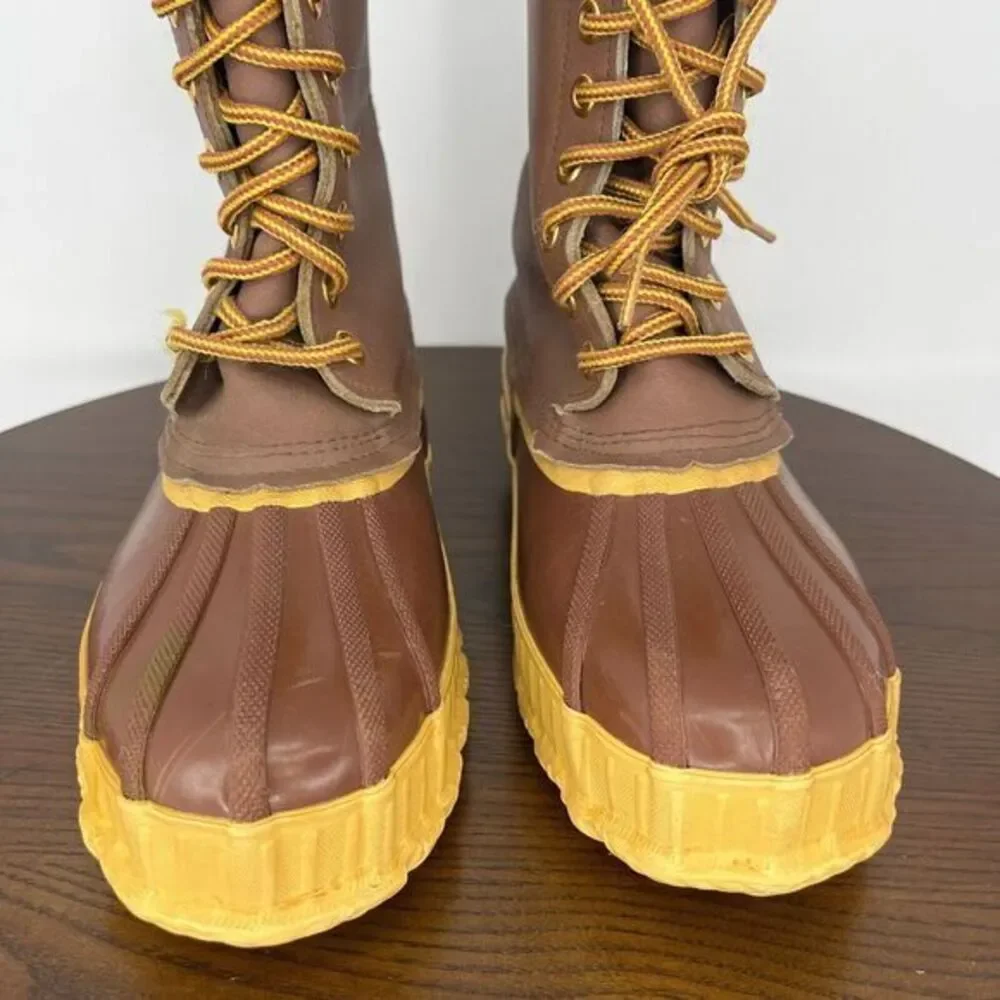 Weather-Rite Steel Shank Men's Boot 8 Brown Yellow Casual Lace-Up Ankle No Lined
